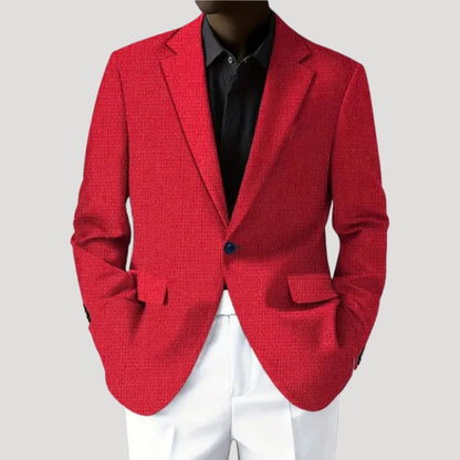 Men's Blazer Single-Button with Notch Lapel and Tailored Fit