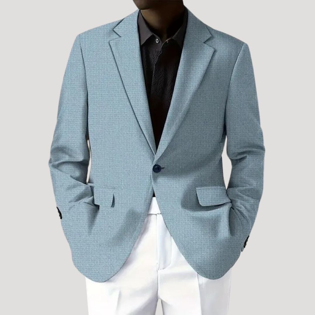 Men's Blazer Single-Button with Notch Lapel and Tailored Fit