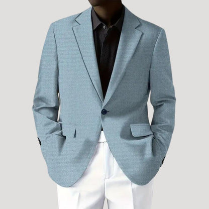 Men's Blazer Single-Button with Notch Lapel and Tailored Fit