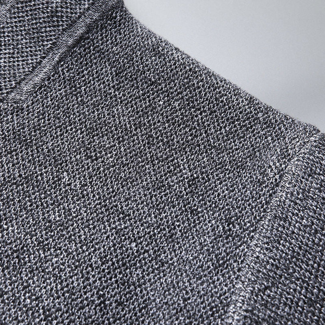 Men's Cardigan with Stand Collar and Button Closure