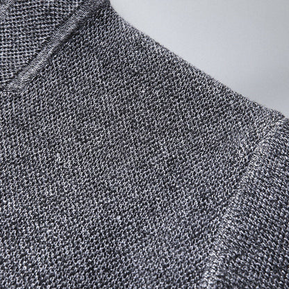 Men's Cardigan with Stand Collar and Button Closure