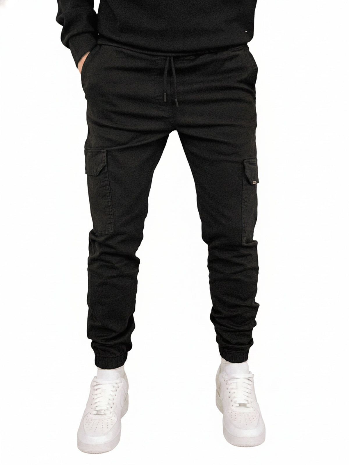 Men's Cargo Jogger Pants with Drawstring Waist and Tapered Leg
