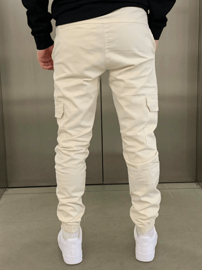 Men's Cargo Jogger Pants with Drawstring Waist and Tapered Leg
