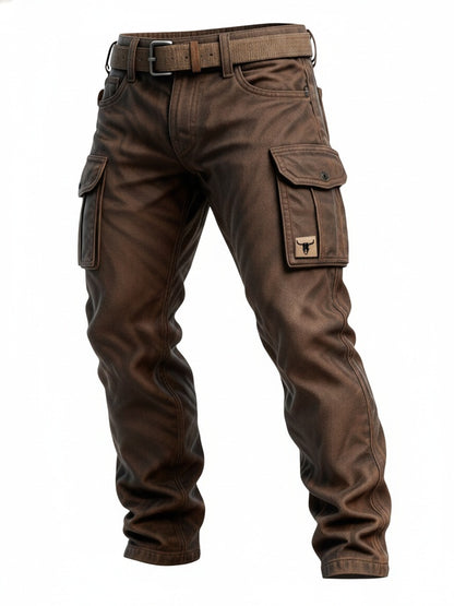Men's Cargo Pants with Flap Pockets and Zip Pocket