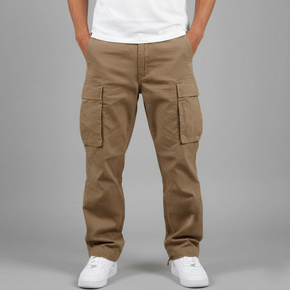 Men's Cargo Pants with Relaxed Fit and Side Cargo Pockets