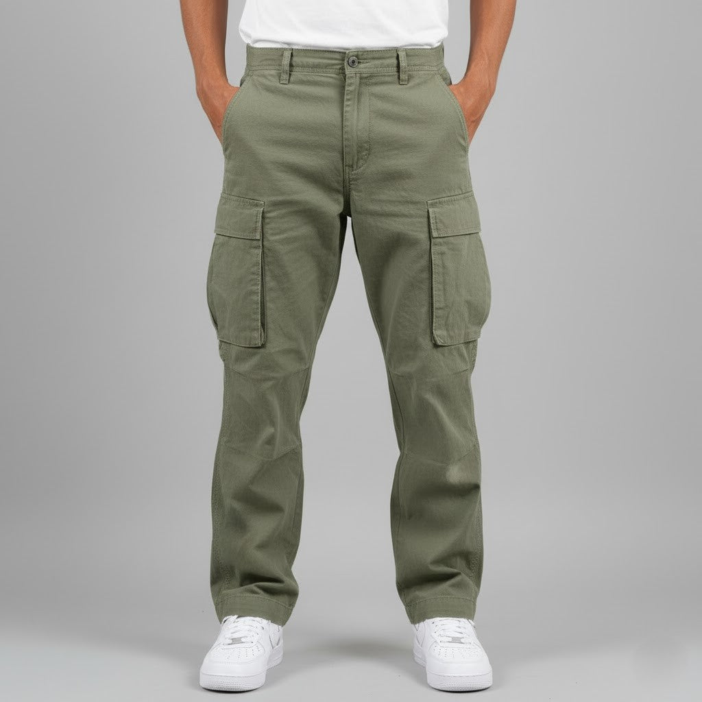 Men's Cargo Pants with Relaxed Fit and Side Cargo Pockets