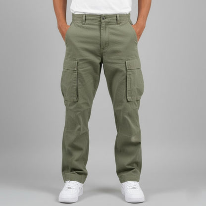 Men's Cargo Pants with Relaxed Fit and Side Cargo Pockets