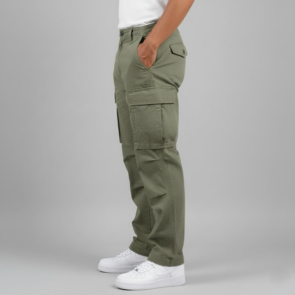 Men's Cargo Pants with Relaxed Fit and Side Cargo Pockets
