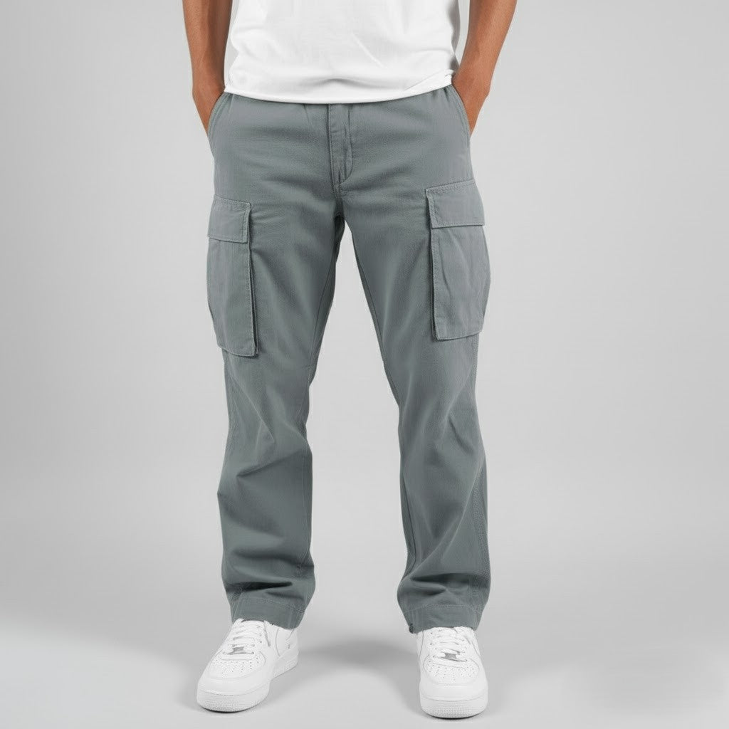 Men's Cargo Pants with Relaxed Fit and Side Cargo Pockets