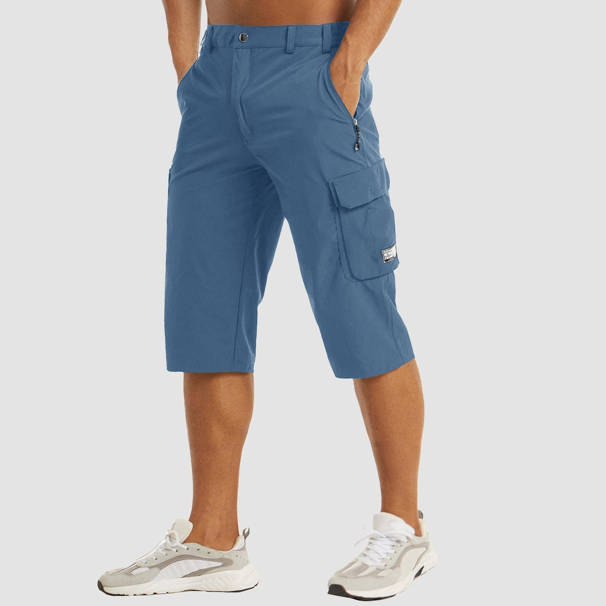 Men's Cargo Shorts Three-Quarter Length with Multiple Pockets