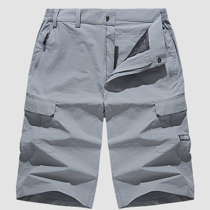 Men's Cargo Shorts Three-Quarter Length with Multiple Pockets