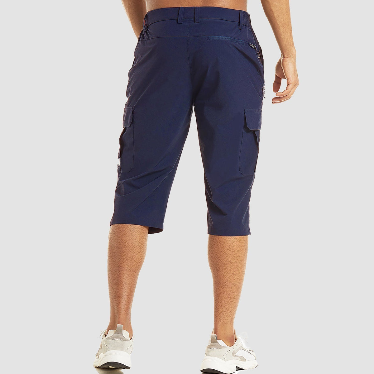 Men's Cargo Shorts Three-Quarter Length with Multiple Pockets