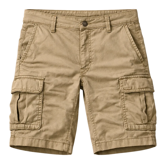 Men's Cargo Shorts with Flap Pockets and Zip Fly