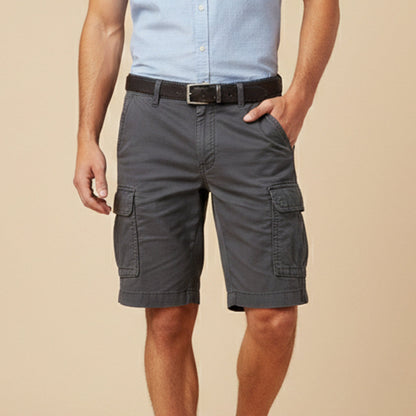 Men's Cargo Shorts with Flap Pockets and Zip Fly