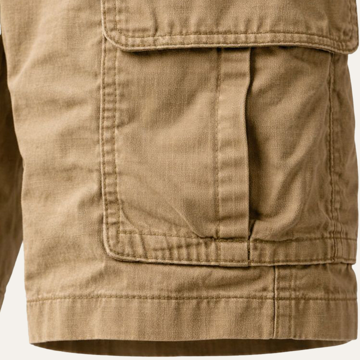 Men's Cargo Shorts with Flap Pockets and Zip Fly