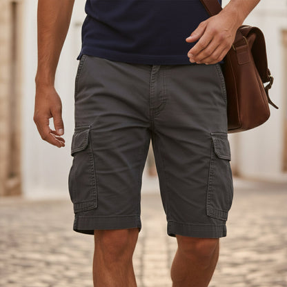 Men's Cargo Shorts with Flap Pockets and Zip Fly