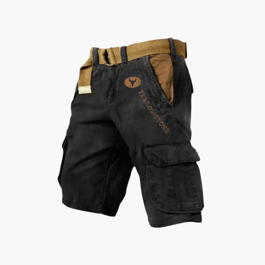 Men's Cargo Shorts with Multi-Pocket Design and Belt