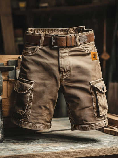 Men's Cargo Shorts with Multiple Deep Pockets and Relaxed Fit