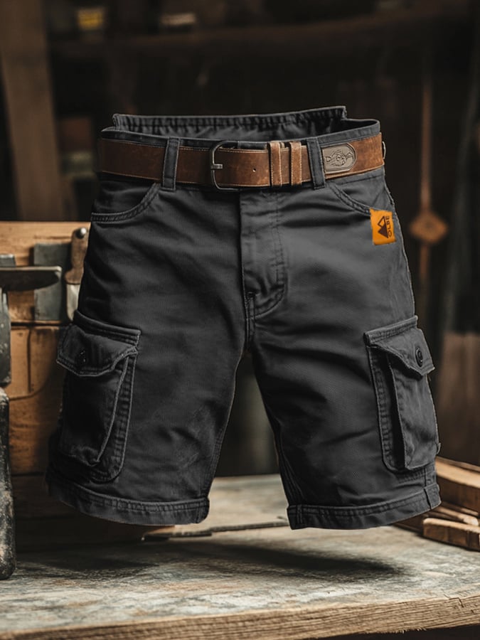 Men's Cargo Shorts with Multiple Deep Pockets and Relaxed Fit