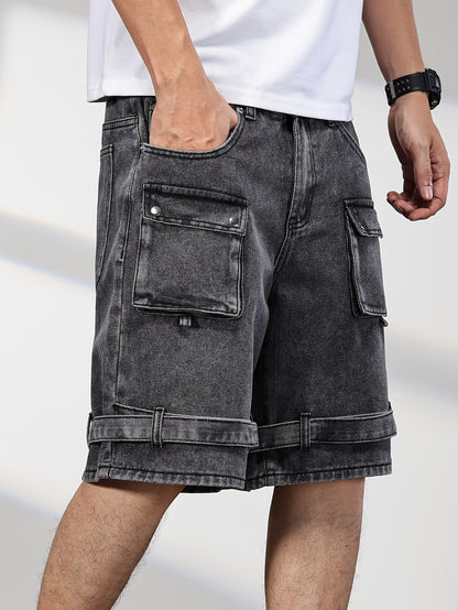 Men's Cargo Shorts with Snap-Flap Thigh Pockets