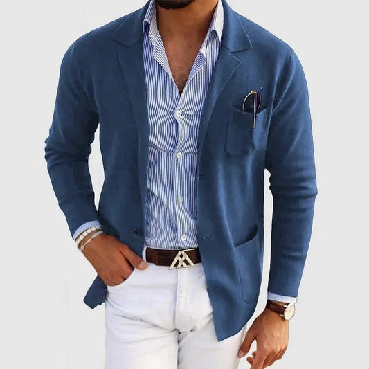 Men's Casual Blazer Single Breasted with Lapel Collar and Slim Fit