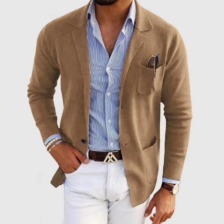 Men's Casual Blazer Single Breasted with Lapel Collar and Slim Fit