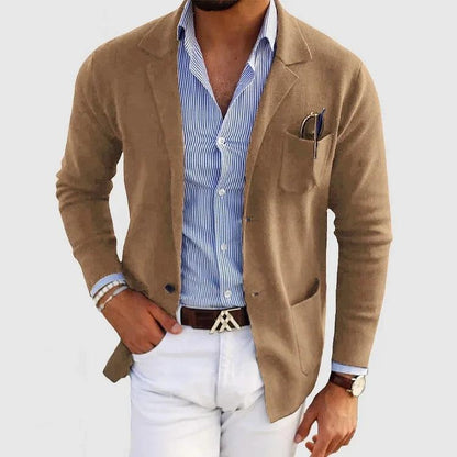 Men's Casual Blazer Single Breasted with Lapel Collar and Slim Fit