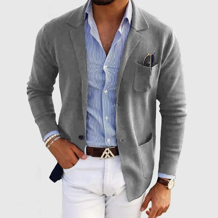 Men's Casual Blazer Single Breasted with Lapel Collar and Slim Fit