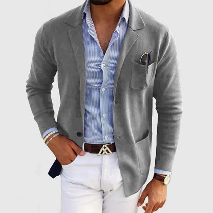 Men's Casual Blazer Single Breasted with Lapel Collar and Slim Fit