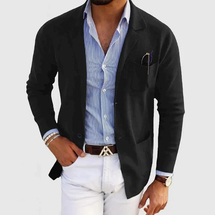 Men's Casual Blazer Single Breasted with Lapel Collar and Slim Fit
