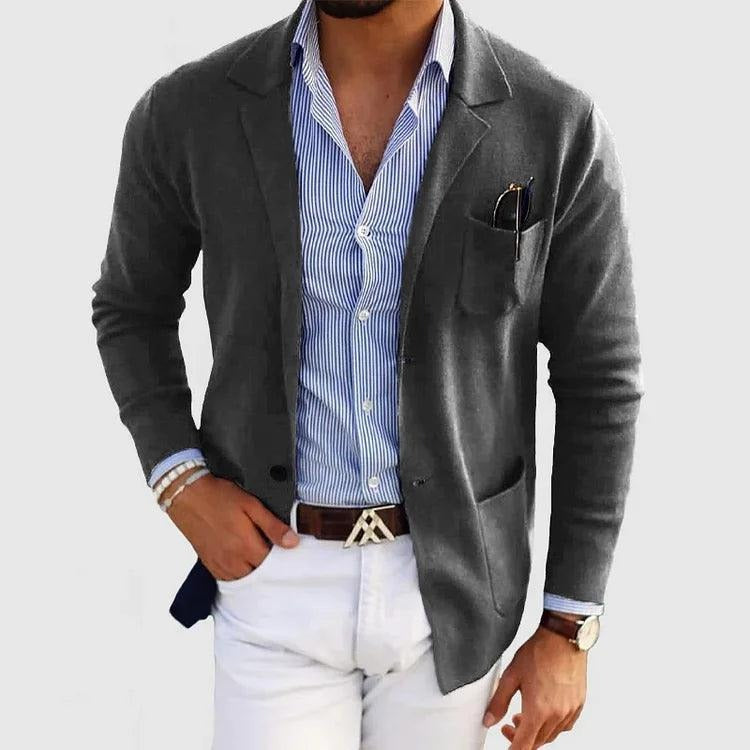 Men's Casual Blazer Single Breasted with Lapel Collar and Slim Fit