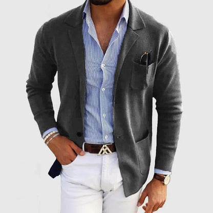 Men's Casual Blazer Single Breasted with Lapel Collar and Slim Fit