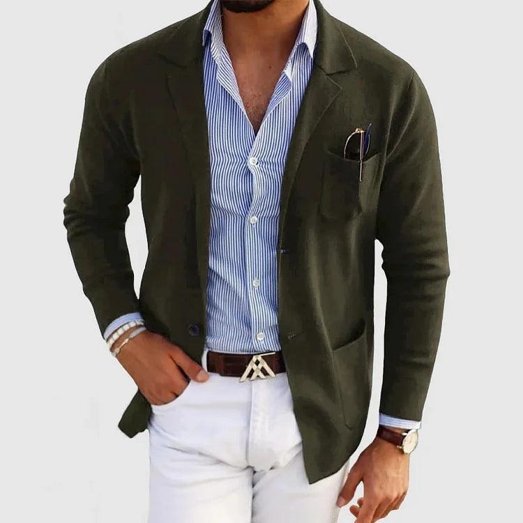 Men's Casual Blazer Single Breasted with Lapel Collar and Slim Fit