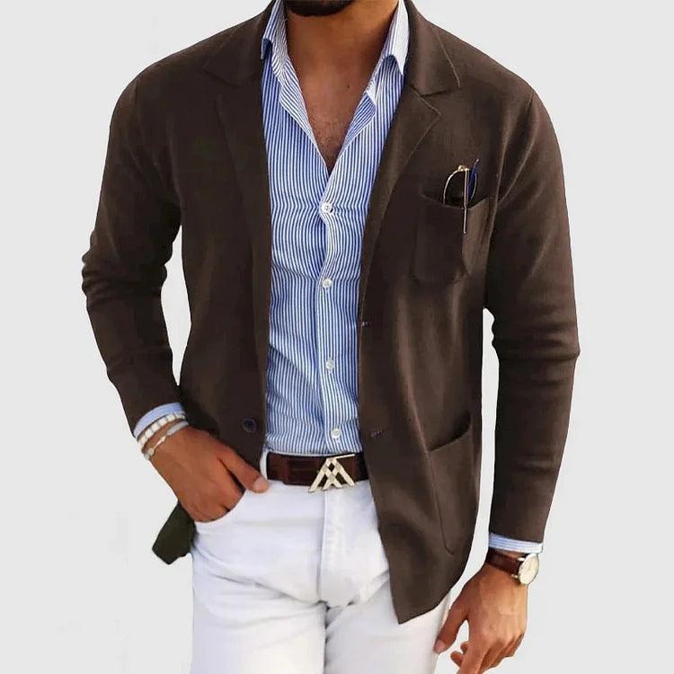 Men's Casual Blazer Single Breasted with Lapel Collar and Slim Fit