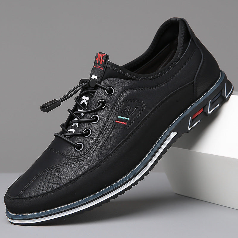 Men's Casual Lace-Up Shoes with Round Toe and Chunky Sole
