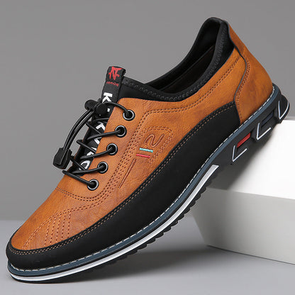Men's Casual Lace-Up Shoes with Round Toe and Chunky Sole