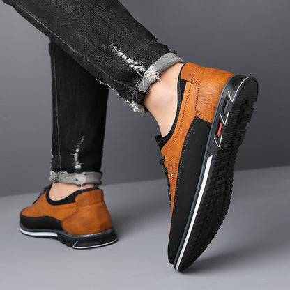 Men's Casual Lace-Up Shoes with Round Toe and Chunky Sole