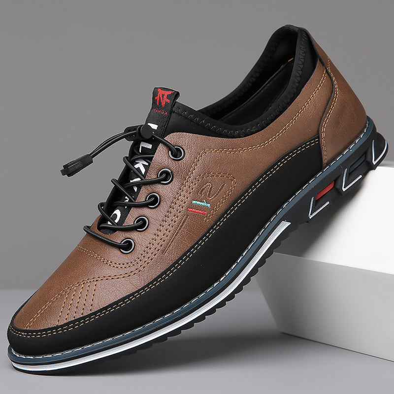 Men's Casual Lace-Up Shoes with Round Toe and Chunky Sole