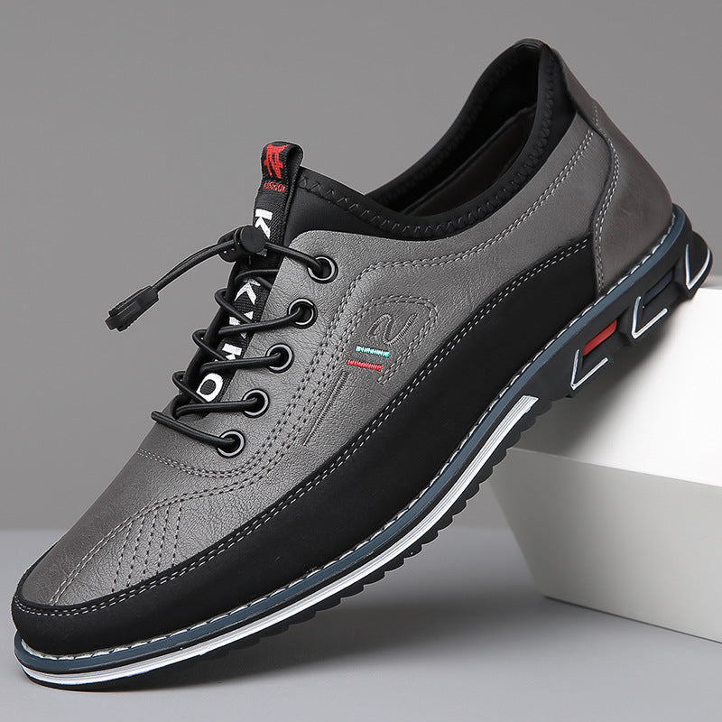 Men's Casual Lace-Up Shoes with Round Toe and Chunky Sole