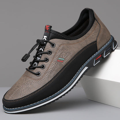 Men's Casual Lace-Up Shoes with Round Toe and Chunky Sole