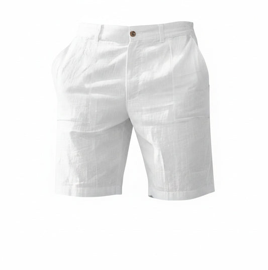 Men's Casual Shorts with Button Closure and Side Pockets