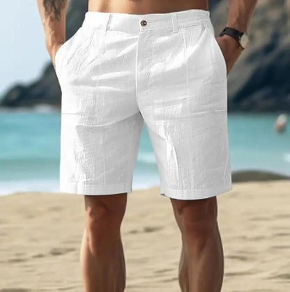 Men's Casual Shorts with Button Closure and Side Pockets