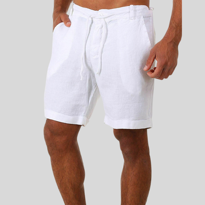 Men's Casual Shorts with Drawstring Waist and Cuffed Hem