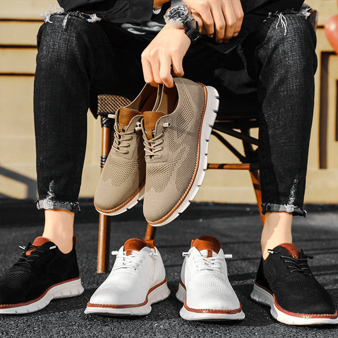 Men's Casual Sneakers with Lace-Up Closure and Chunky Sole