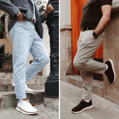 Men's Casual Sneakers with Lace-Up Closure and Contrast Sole