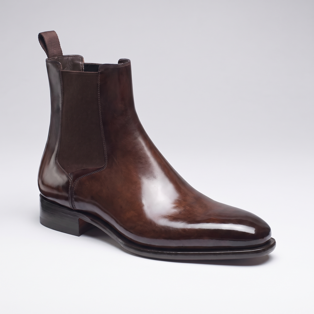 Men's Chelsea Ankle Boots with Elastic Side Panels and Low Block Heel