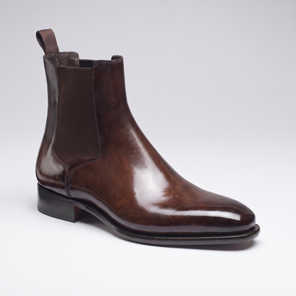 Men's Chelsea Ankle Boots with Elastic Side Panels and Low Block Heel