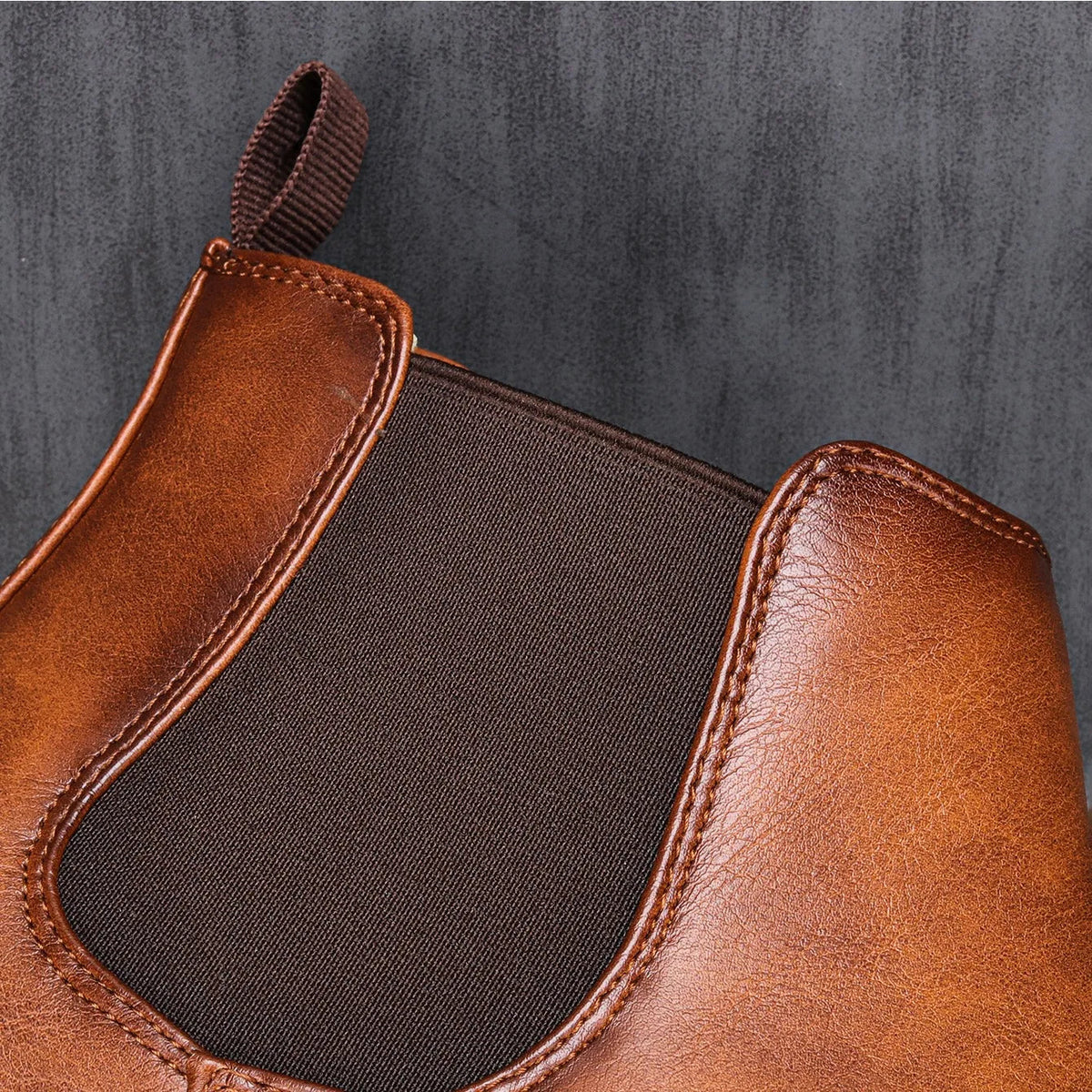 Men's Chelsea Boots with Elastic Side Panels and Pull Tab