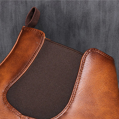 Men's Chelsea Boots with Elastic Side Panels and Pull Tab
