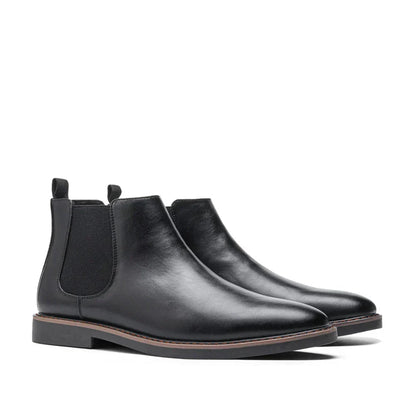 Men's Chelsea Boots with Elastic Side Panels and Pull Tab
